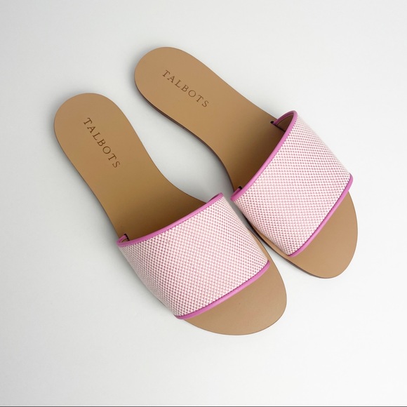 Talbots Shoes - Talbots Pink Knit Slide Sandals
